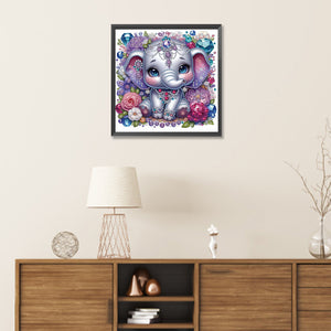 Elephant 30*30CM(Canvas) Partial Special Shaped Drill Diamond Painting