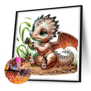 Little Flying Dragon 30*30CM(Canvas) Partial Special Shaped Drill Diamond Painting