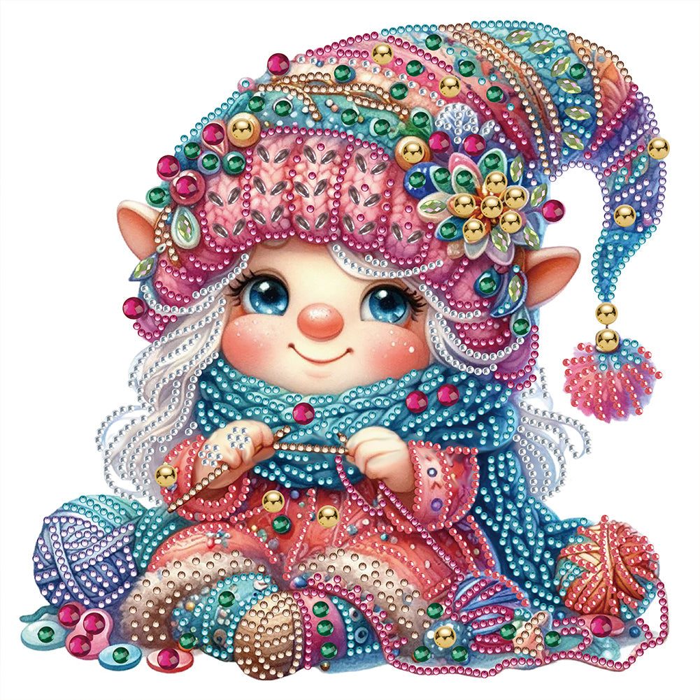 The Knitting Gnome 30*30CM(Canvas) Partial Special Shaped Drill Diamond Painting