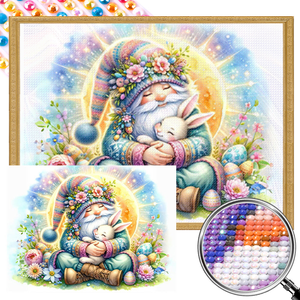 Easter Gnome And Bunny 40*30CM(Picture) Full AB Round Drill Diamond Painting