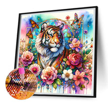 Load image into Gallery viewer, Flower Tiger 30*30CM(Canvas) Full Round Drill Diamond Painting
