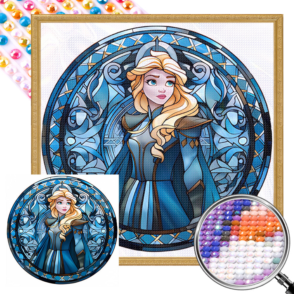 Glass Painting - Disney Princess - Rapunzel 40*40CM(Picture) Full AB Round Drill Diamond Painting