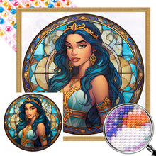 Load image into Gallery viewer, Glass Painting - Disney Princess-Princess Jasmine 40*40CM(Picture) Full AB Round Drill Diamond Painting
