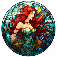 Load image into Gallery viewer, Glass Painting - Disney Princess-Mermaid Princess 40*40CM(Picture) Full AB Round Drill Diamond Painting
