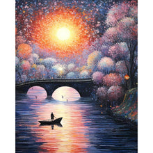 Load image into Gallery viewer, Small Bridge At Sunset And Flowing Water 40*50CM(Picture) Full AB Round Drill Diamond Painting
