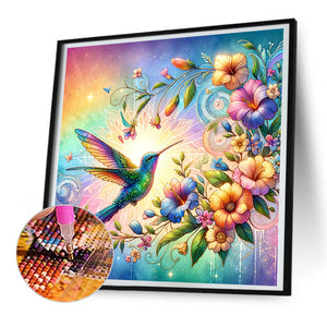Flowers Hummingbird 30*30CM(Canvas) Full Round Drill Diamond Painting