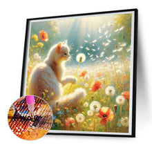 Load image into Gallery viewer, Cat Among Flowers In The Sun 30*30CM(Canvas) Full Round Drill Diamond Painting
