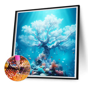 Beautiful Sacred Tree Under The Sea 30*30CM(Canvas) Full Round Drill Diamond Painting
