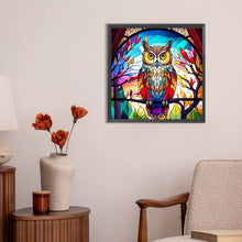 Load image into Gallery viewer, Galss Painting Colored Owl 30*30CM(Canvas) Full Round Drill Diamond Painting
