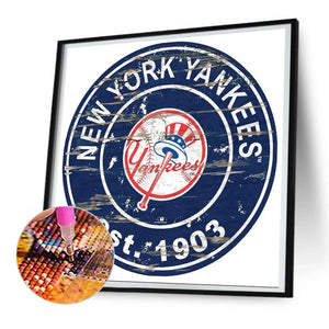 New York Yankees Logo 30*30CM(Canvas) Full Round Drill Diamond Painting