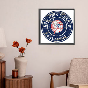 New York Yankees Logo 30*30CM(Canvas) Full Round Drill Diamond Painting