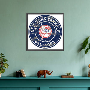 New York Yankees Logo 30*30CM(Canvas) Full Round Drill Diamond Painting