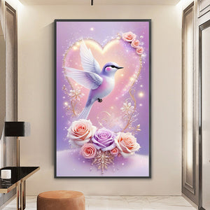 Love Roses And Hummingbirds - 35*60CM 14CT Stamped Cross Stitch