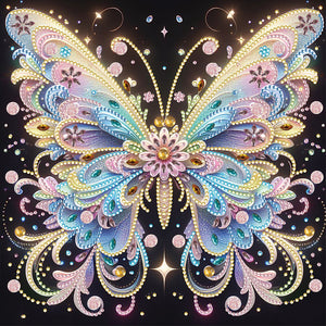 Colorful Butterfly 30*30CM(Canvas) Partial Special Shaped Drill Diamond Painting