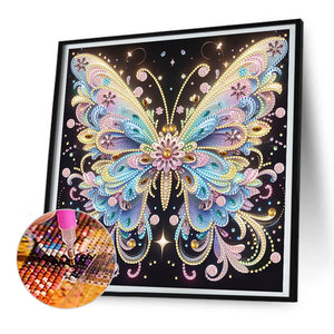 Colorful Butterfly 30*30CM(Canvas) Partial Special Shaped Drill Diamond Painting