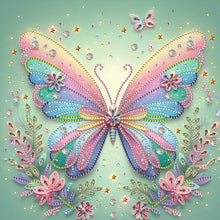 Load image into Gallery viewer, Green Screen Butterfly 30*30CM(Canvas) Partial Special Shaped Drill Diamond Painting
