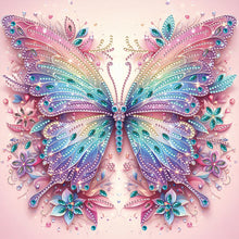 Load image into Gallery viewer, Pink Curtain Butterfly 30*30CM(Canvas) Partial Special Shaped Drill Diamond Painting
