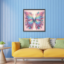 Load image into Gallery viewer, Pink Curtain Butterfly 30*30CM(Canvas) Partial Special Shaped Drill Diamond Painting
