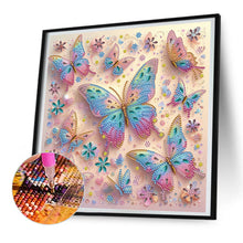 Load image into Gallery viewer, Butterfly Group 30*30CM(Canvas) Partial Special Shaped Drill Diamond Painting
