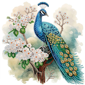 Flower Tree Peacock 30*30CM(Canvas) Partial Special Shaped Drill Diamond Painting