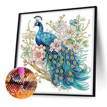 Load image into Gallery viewer, Flower Branch Peacock 30*30CM(Canvas) Partial Special Shaped Drill Diamond Painting
