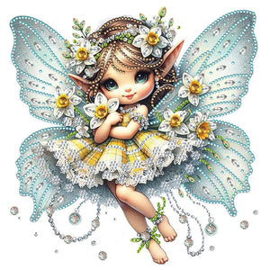 Daffodil Elf Girl 30*30CM(Canvas) Partial Special Shaped Drill Diamond Painting