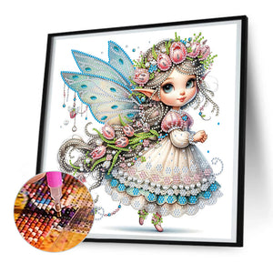 Tulip Elf Girl 30*30CM(Canvas) Partial Special Shaped Drill Diamond Painting