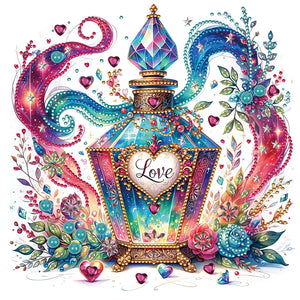 Colorful Floral Perfume 30*30CM(Canvas) Partial Special Shaped Drill Diamond Painting