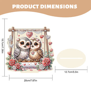 Acrylic Owl 5D DIY Cute Handmade Diamond Painting Art Tabletop Home Office Decor