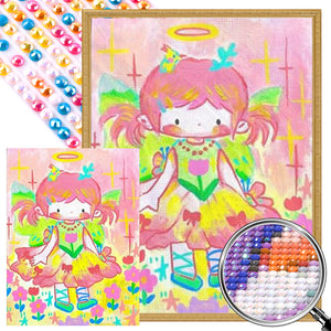 Cute Cartoon Girl 30*40CM(Picture) Full AB Round Drill Diamond Painting