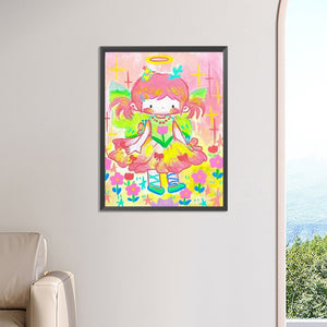 Cute Cartoon Girl 30*40CM(Picture) Full AB Round Drill Diamond Painting