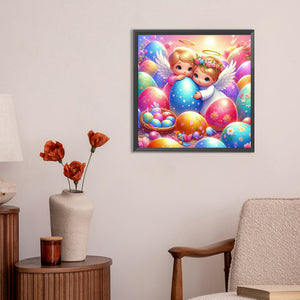 Angel And Easter Egg 30*30CM(Canvas) Full Round Drill Diamond Painting