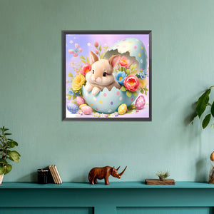 Rabbit In Easter Egg 30*30CM(Canvas) Full Round Drill Diamond Painting