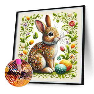 Embroidery Easter Egg Rabbit 30*30CM(Canvas) Full Round Drill Diamond Painting