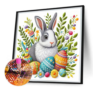 Embroidery Bush Rabbit 30*30CM(Canvas) Full Round Drill Diamond Painting