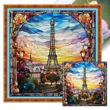 Load image into Gallery viewer, Glass Painting-Eiffel Tower - 50*50CM 11CT Stamped Cross Stitch
