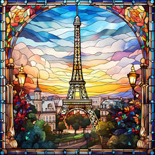 Load image into Gallery viewer, Glass Painting-Eiffel Tower - 50*50CM 11CT Stamped Cross Stitch
