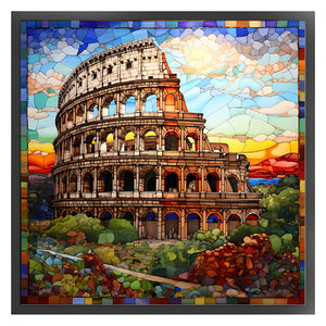 Glass Painting-Colosseum - 50*50CM 11CT Stamped Cross Stitch