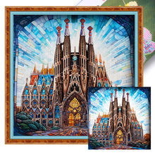 Load image into Gallery viewer, Glass Painting-Sagrada Familia, Spain - 50*50CM 11CT Stamped Cross Stitch
