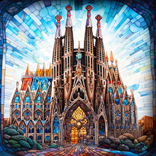 Load image into Gallery viewer, Glass Painting-Sagrada Familia, Spain - 50*50CM 11CT Stamped Cross Stitch
