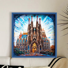 Load image into Gallery viewer, Glass Painting-Sagrada Familia, Spain - 50*50CM 11CT Stamped Cross Stitch
