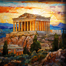 Load image into Gallery viewer, Glass Painting-Parthenon, Greece - 50*50CM 11CT Stamped Cross Stitch
