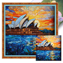 Load image into Gallery viewer, Glass Painting-Sydney Opera House - 50*50CM 11CT Stamped Cross Stitch
