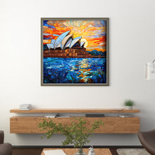 Load image into Gallery viewer, Glass Painting-Sydney Opera House - 50*50CM 11CT Stamped Cross Stitch
