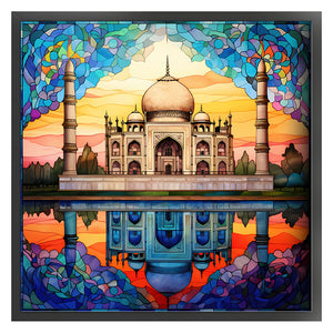Glass Painting-Taj Mahal, India - 50*50CM 11CT Stamped Cross Stitch