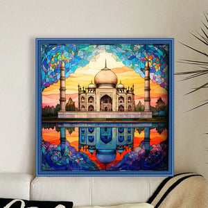 Glass Painting-Taj Mahal, India - 50*50CM 11CT Stamped Cross Stitch