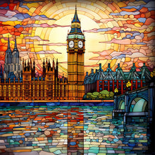 Load image into Gallery viewer, Glass Painting-British Big Ben - 50*50CM 11CT Stamped Cross Stitch
