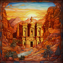 Load image into Gallery viewer, Glass Painting-Petra, Jordan - 50*50CM 11CT Stamped Cross Stitch
