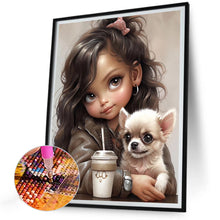 Load image into Gallery viewer, Girl And Puppy 30*40CM(Canvas) Full Round Drill Diamond Painting
