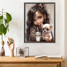 Load image into Gallery viewer, Girl And Puppy 30*40CM(Canvas) Full Round Drill Diamond Painting
